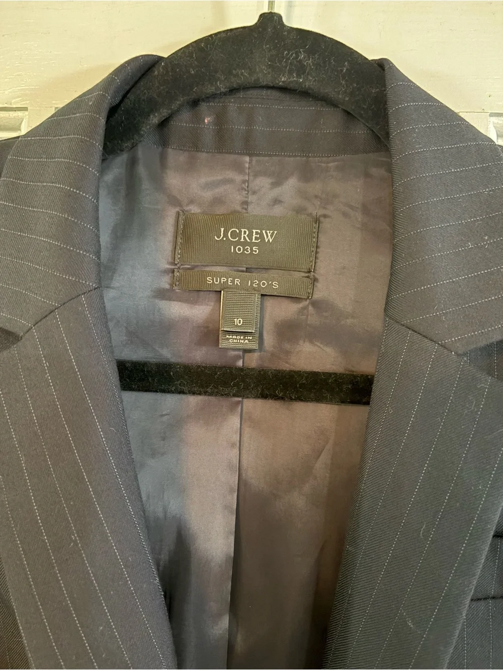J.Crew 1035 Super 120s Wool Pinstripe Blazer Size 10 | 100% Wool | Career